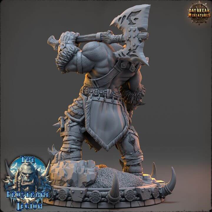 Draumir The Frostborn - Frostbane Legion 3D Miniature | Fantasy Warrior - Border3d