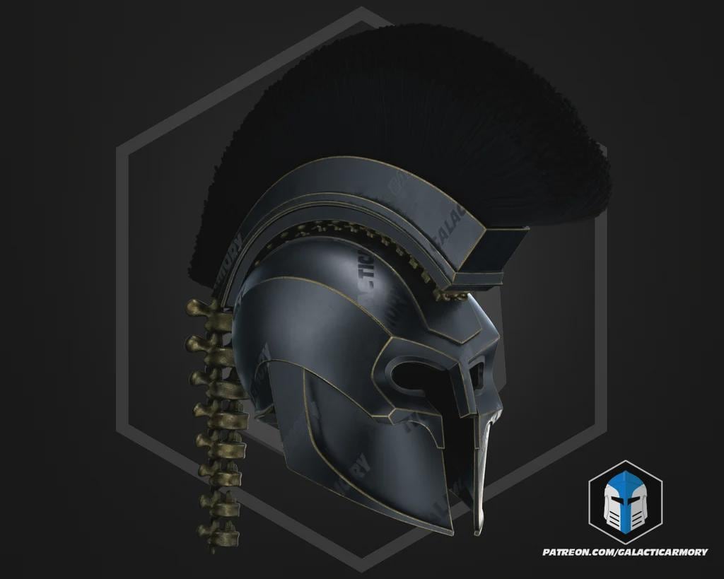 King Agamemnon Greek Warrior Helmet | Wearable Raw PLA 3D Printed Cosplay Helmet | Mycenaean Mythology Prop