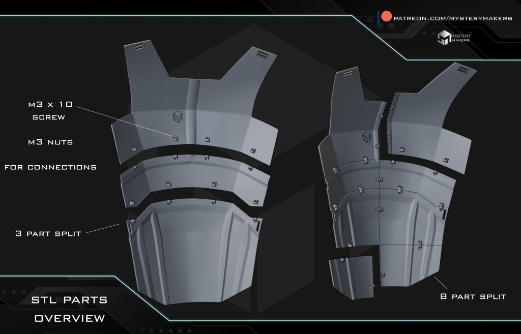 Mystery Makers Cosplay Shoulders and Torso 1 (Without Helmet) - Border3d