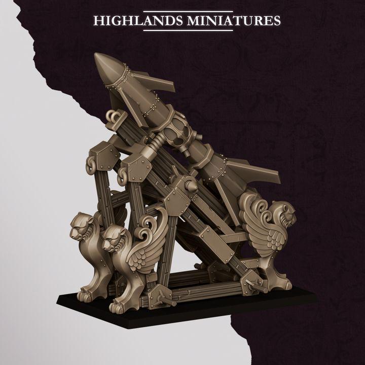 Sons of Marduk Mortar & Rocket Launcher Set | Chaos Dwarf Artillery War Machines 28mm 32mm 3D Printed DnD RPG | Highlands - Border3d