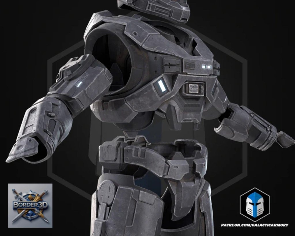 Wearable 3D Printed Lone Wolf Super Soldier Armor Set | Galactic Armory Cosplay PLA Raw - Border3d