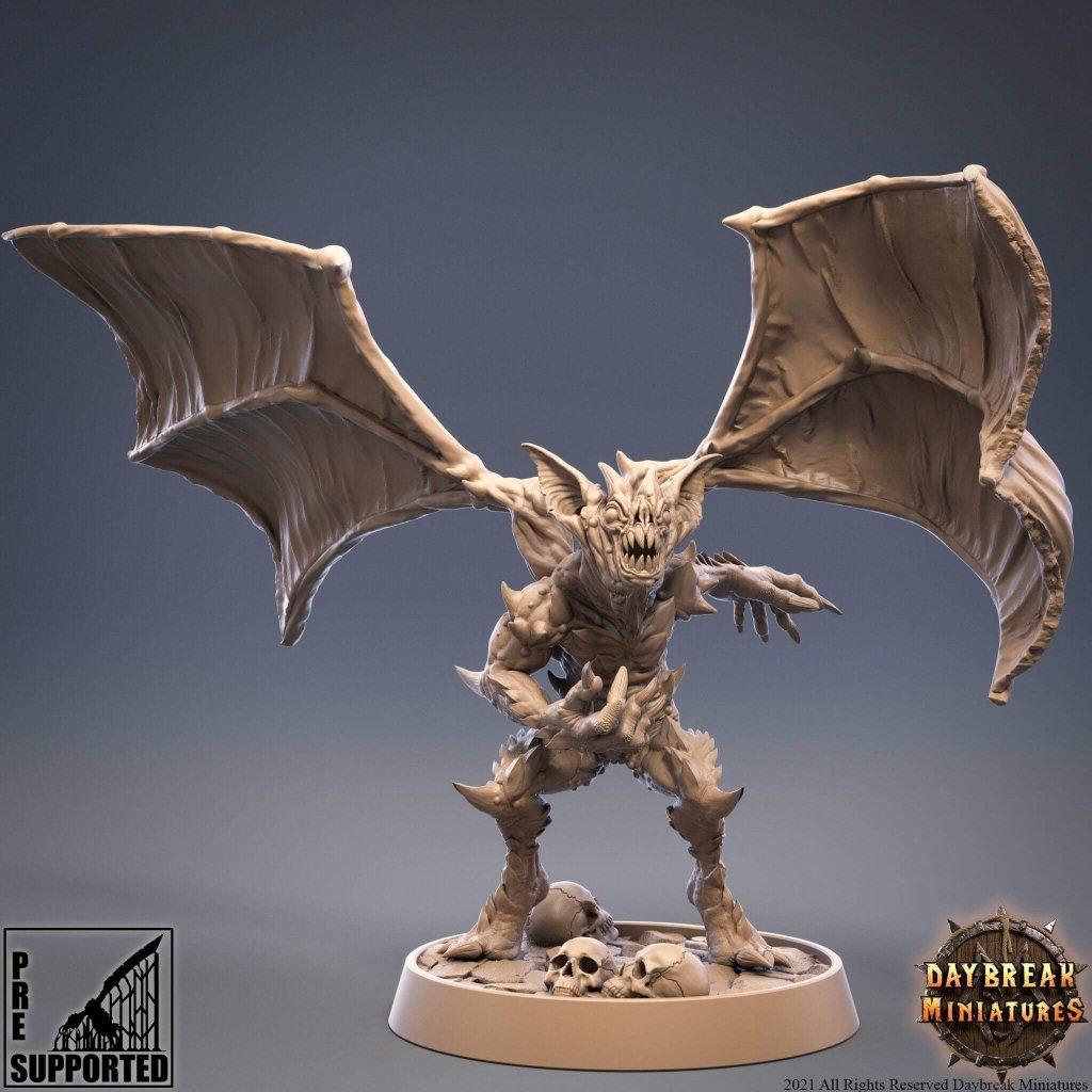Blood Wing Sonus vampire imp winged familiar creature miniature 32mm resin — 3D printed gothic horror leather-winged predator for DnD and wargaming by Border3D LLC