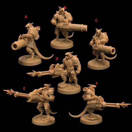"The Dragons War Children Of The Flame Draxi Annialators The Dragon Trappers Lodge resin miniatures front view Border3D LLC"