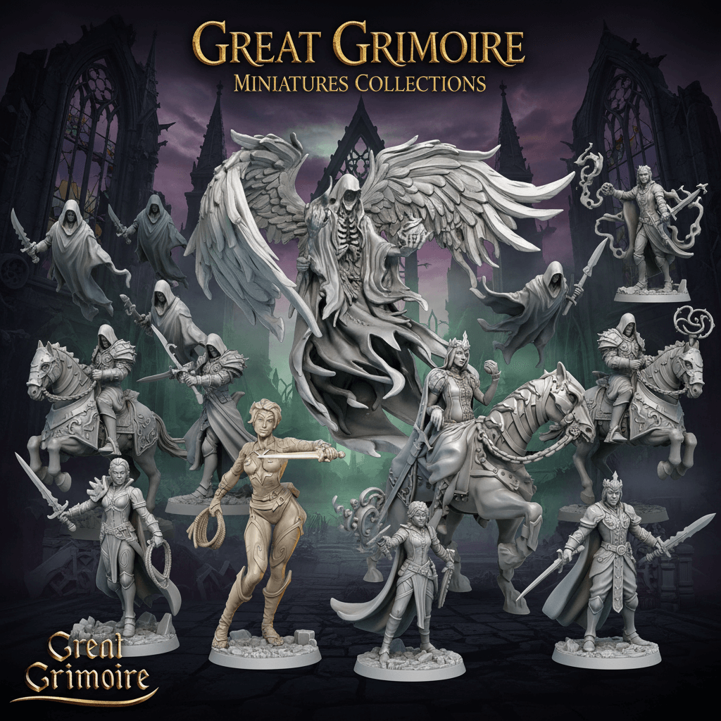 3D-printable fantasy miniatures-Great Grimoire Border3d LLC - Border3d 