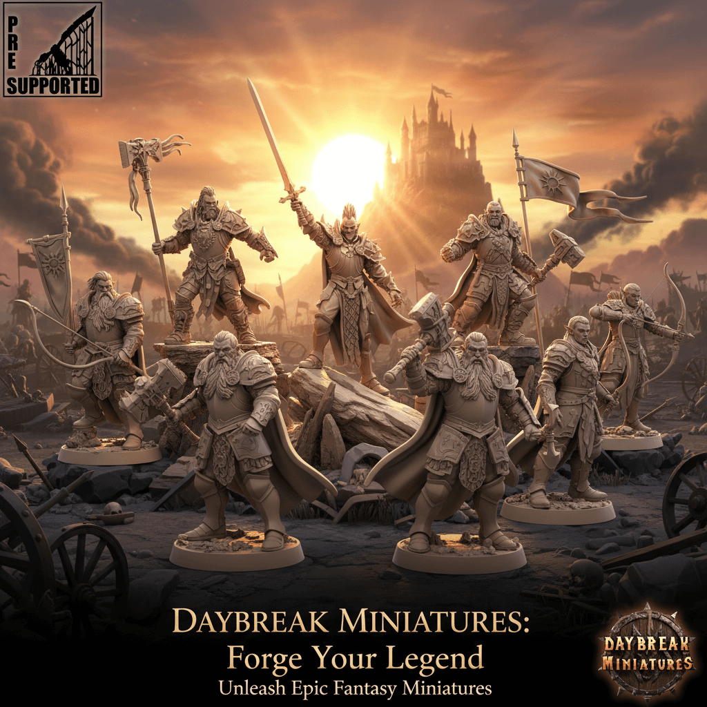 3D printable miniatures for tabletop RPGs Daybreak Miniatures - Border3d 