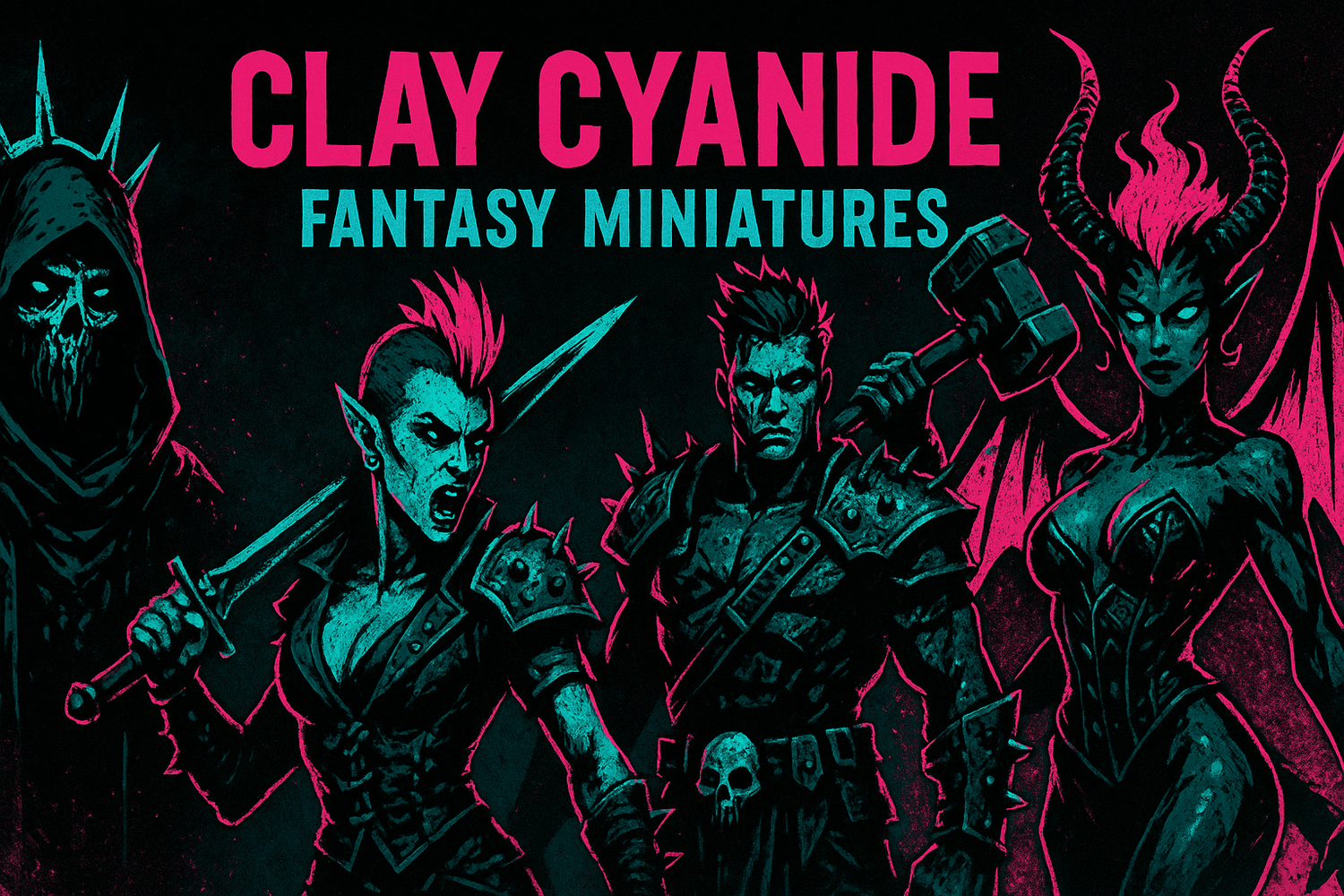 3D printed fantasy miniatures-Clay Cyanide Border3d LLC - Border3d 