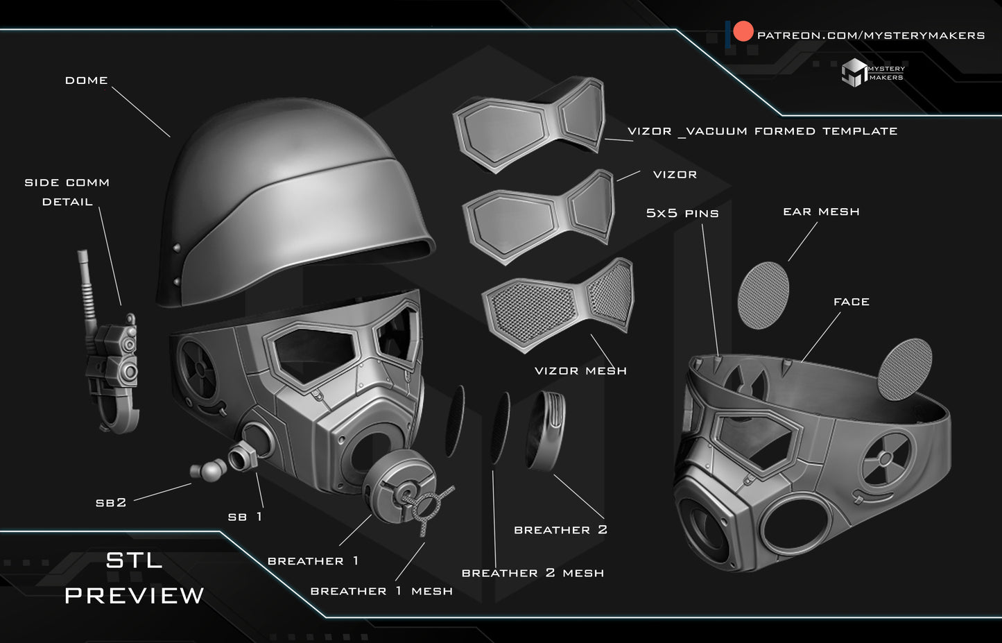 Cosplay Helmet Prop Mystery Makers #1