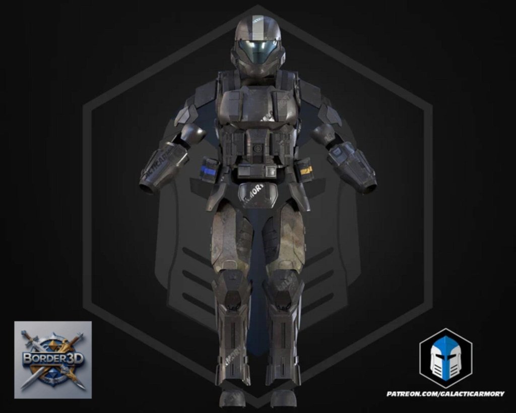 3D Printed Orbital Drop Trooper Armor Set | Wearable Cosplay Helmet, Body Armor PLA + Raw - Border3d