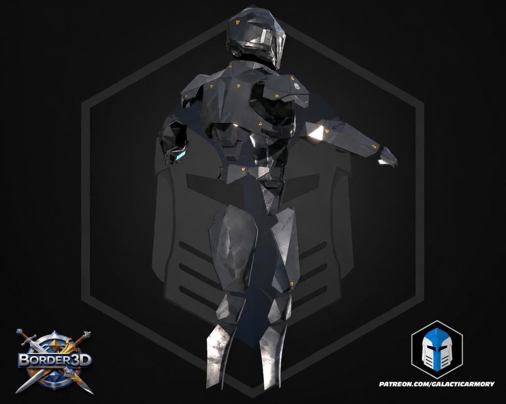 3D Printed Sci-Fi Cosplay Armor Set| Full Body Tactical Suit, Helmet Boots PLA Raw - Border3d