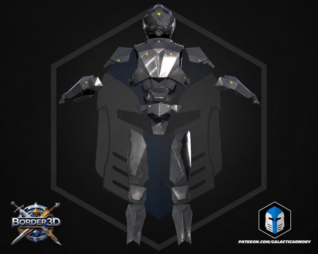 3D Printed Sci-Fi Cosplay Armor Set| Full Body Tactical Suit, Helmet Boots PLA Raw - Border3d