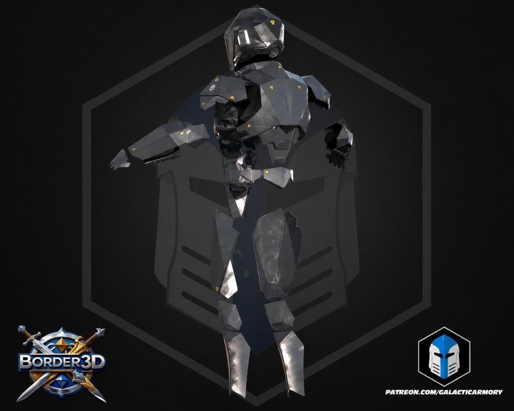 3D Printed Sci-Fi Cosplay Armor Set| Full Body Tactical Suit, Helmet Boots PLA Raw - Border3d