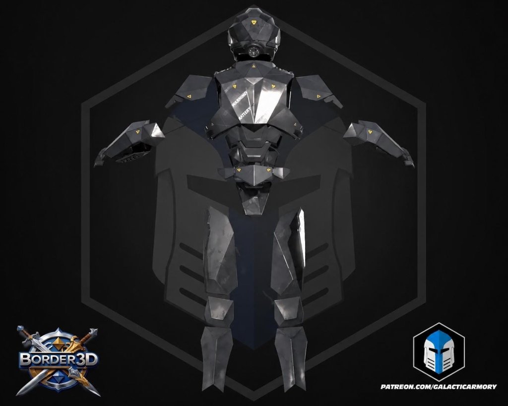 3D Printed Sci-Fi Cosplay Armor Set| Full Body Tactical Suit, Helmet Boots PLA Raw - Border3d