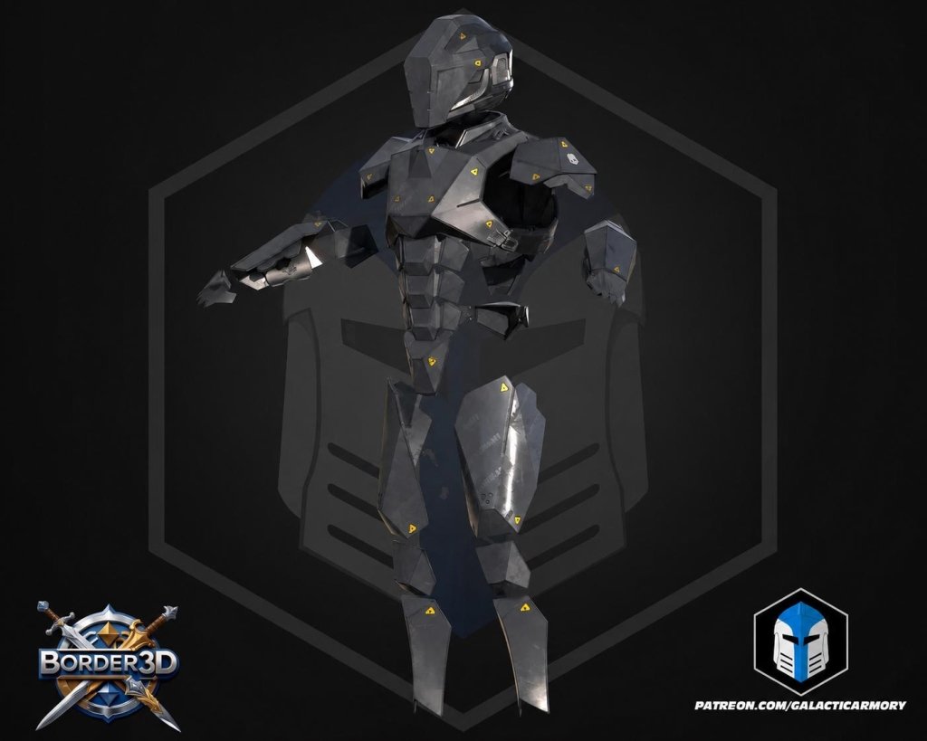 3D Printed Sci-Fi Cosplay Armor Set| Full Body Tactical Suit, Helmet Boots PLA Raw - Border3d