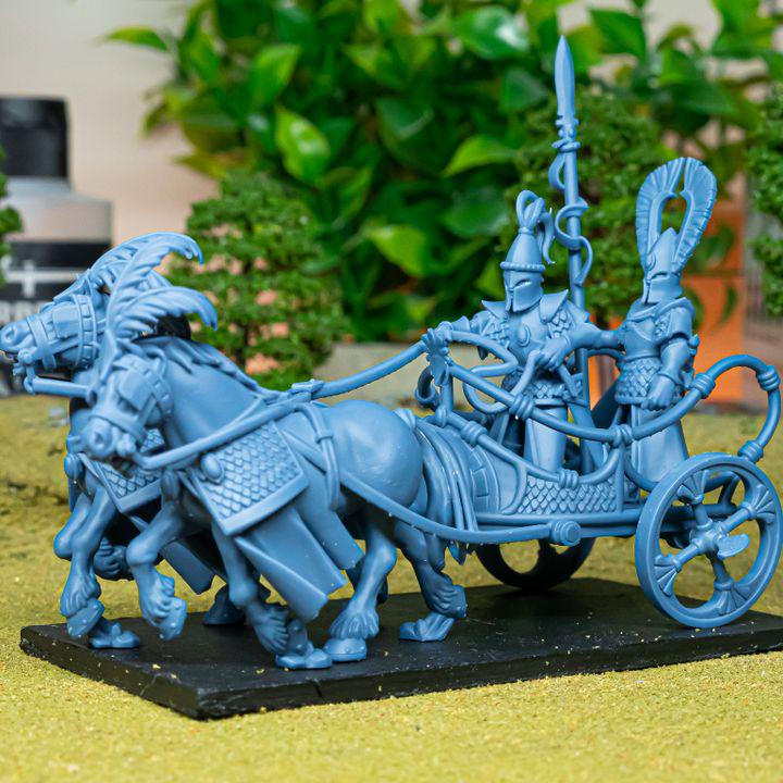 Aegean Elf Chariot 3D Miniature | Highlands Miniatures | 28mm 32mm Resin DnD Fantasy Wargaming - Border3d