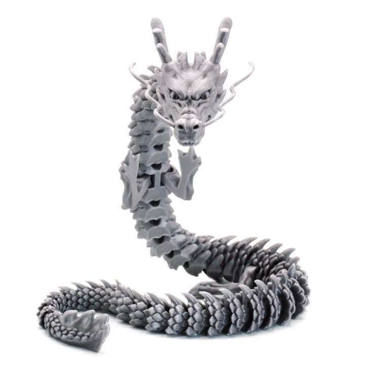 Articulated Dragon Pla+ 3D Print by Border3D LLC, detailed and flexible dragon figure, perfect for collectors and enthusiasts.