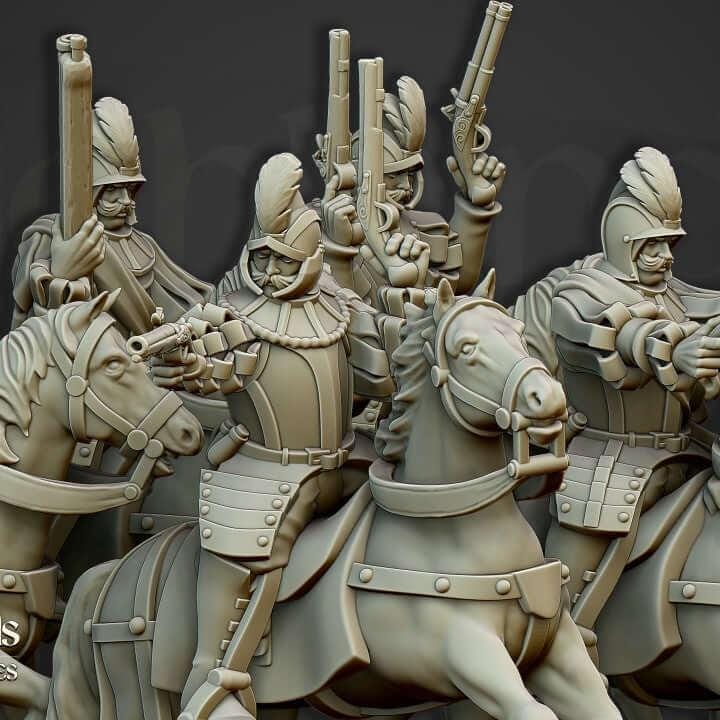 Black Rider Cavalry Miniature | 32mm Dark Undead 3D Printed Wargame Unit - Border3d