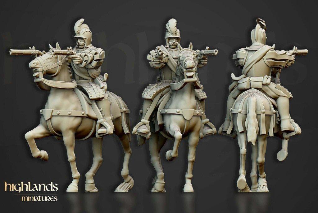 Black Rider Cavalry Miniature | 32mm Dark Undead 3D Printed Wargame Unit - Border3d