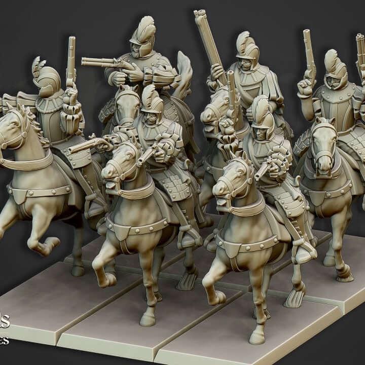 Black Rider Cavalry Miniature | 32mm Dark Undead 3D Printed Wargame Unit - Border3d
