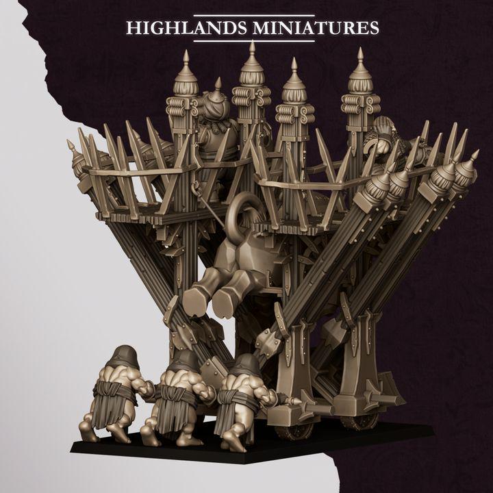 Blazing Icon of Marduk Miniature | Sons of Marduk Rolling Fortress War Machine 28mm 32mm 3D Printed DnD RPG | Highlands Minis - Border3d
