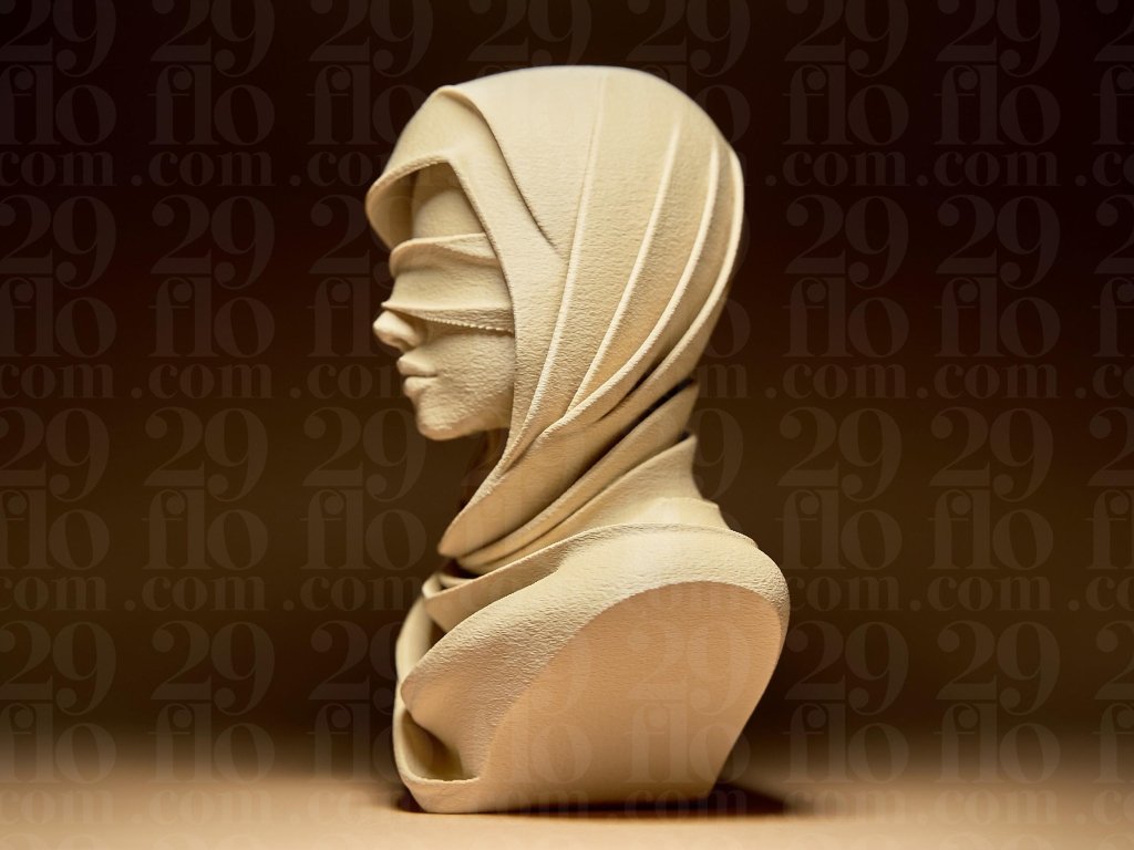 Blindfolded Woman Bust Sculpture | 3D Printed Modern Art Figurine | Home Decor Gift | 29flo - Border3d