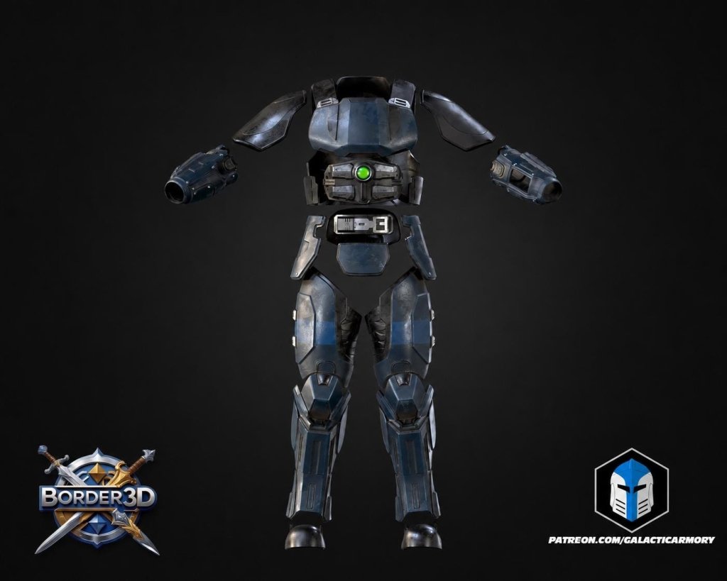 Cosplay Armor Set Recon No Helmet | Sci-Fi Tactical 3D Printed Wearable PLA | Galactic Armory - Border3d