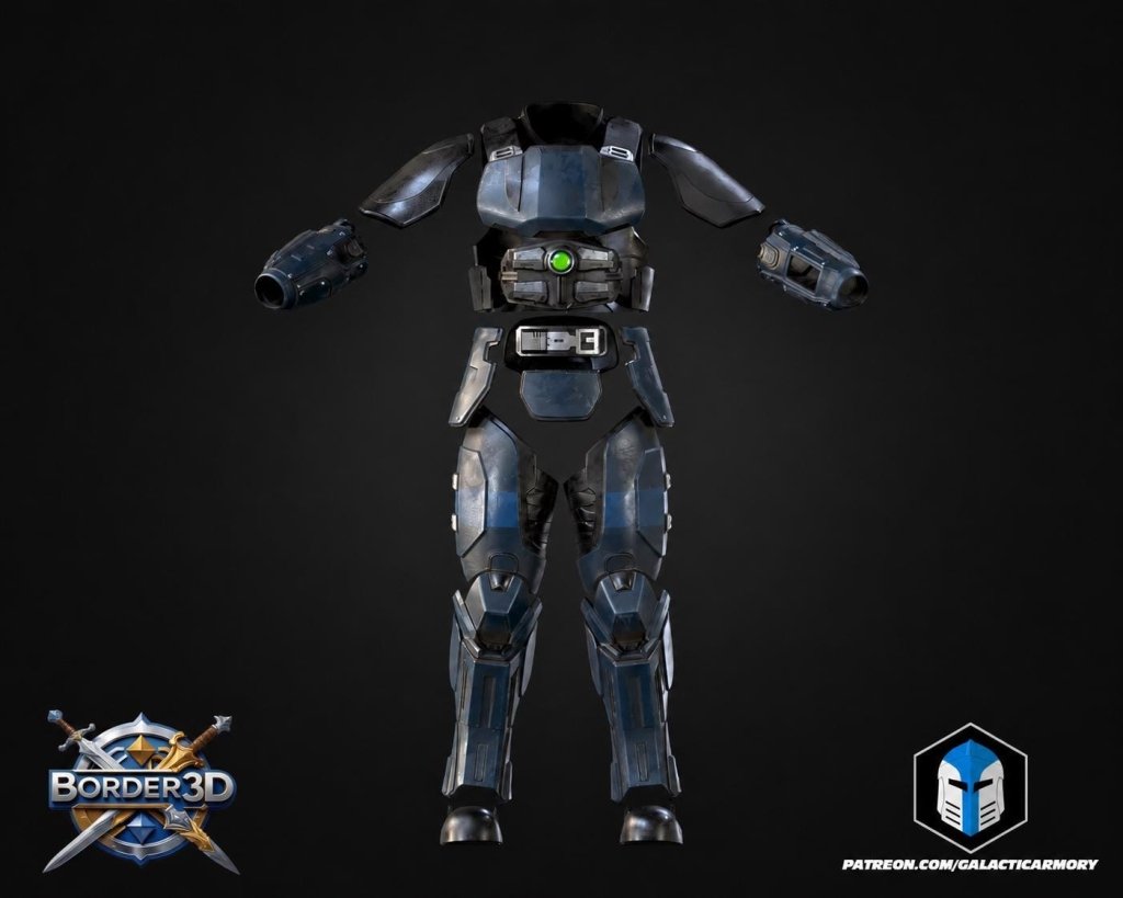 Cosplay Armor Set Recon No Helmet | Sci-Fi Tactical 3D Printed Wearable PLA | Galactic Armory - Border3d