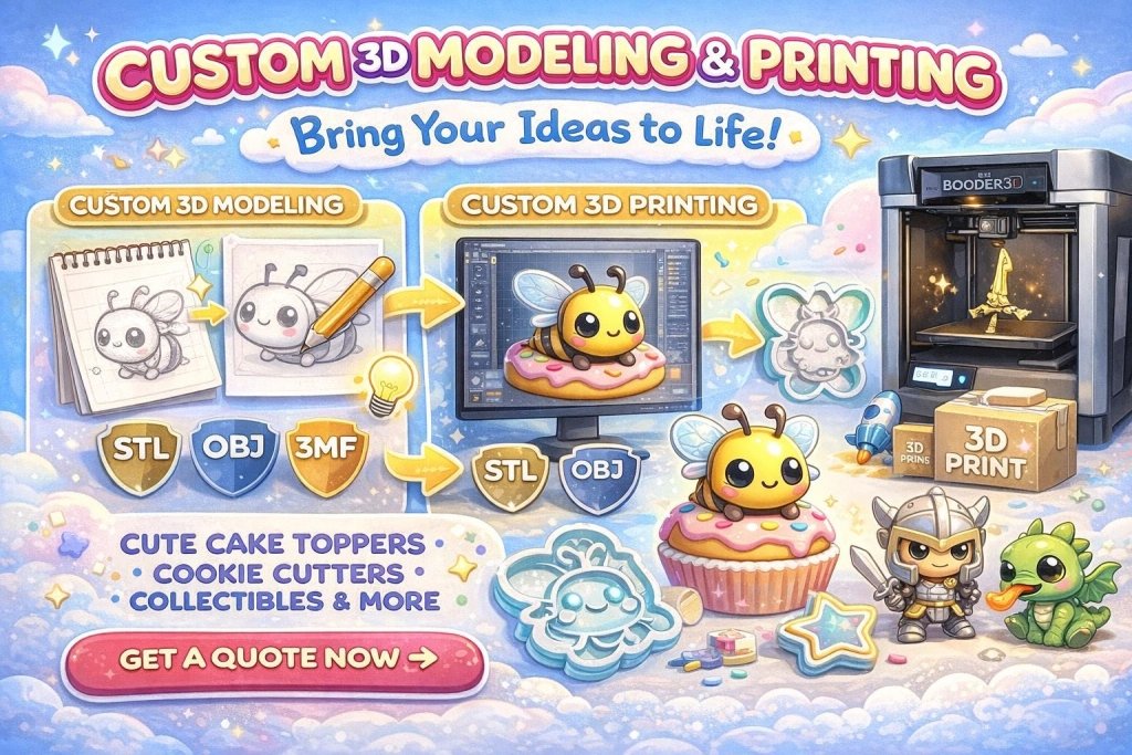 Custom 3D Modeling and Printing Service | Figurines Cosplay Cake Toppers Prototypes | Made to Order | Veteran Owned Texas | Gift Idea - Border3d