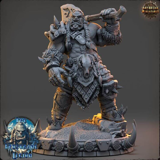 draumir The Frostborn Frostbane Legion 3D miniature model by Border3D LLC showcasing a detailed frost warrior on display.