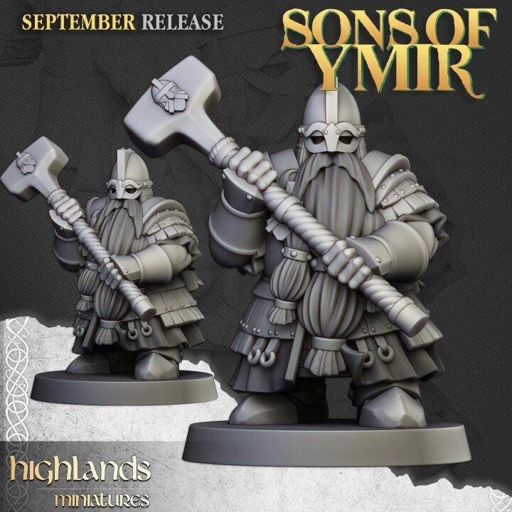 Dwarf Kingsguard Miniature Unit | Elite Royal Guard 32mm 3D Printed DnD RPG Highlands Miniatures - Border3d