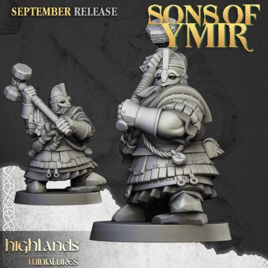 Dwarf Kingsguard Miniature Unit | Elite Royal Guard 32mm 3D Printed DnD RPG Highlands Miniatures - Border3d
