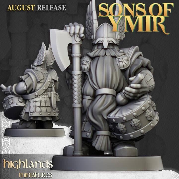 Dwarf Veterans Miniature Unit | Elite Infantry 32mm DnD RPG Wargame Set - Border3d