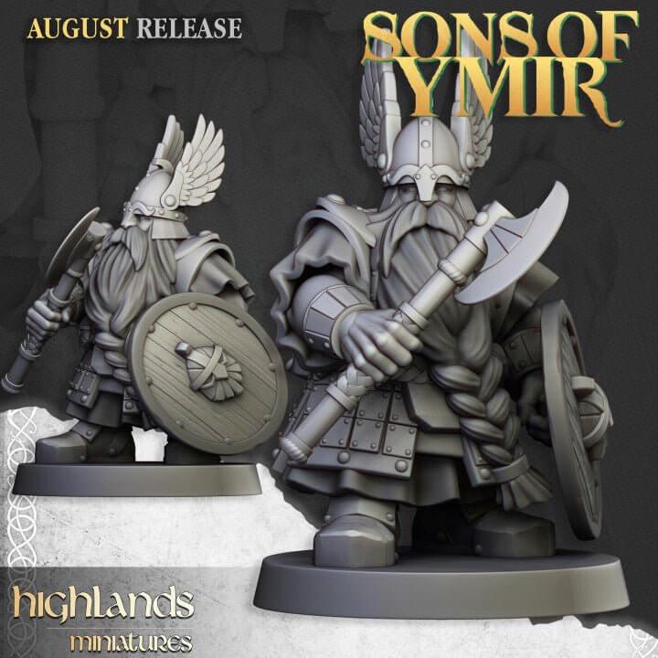 Dwarf Veterans Miniature Unit | Elite Infantry 32mm DnD RPG Wargame Set - Border3d