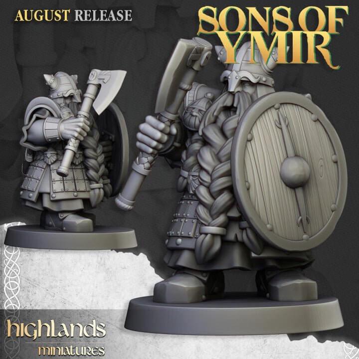 Dwarf Veterans Miniature Unit | Elite Infantry 32mm DnD RPG Wargame Set - Border3d