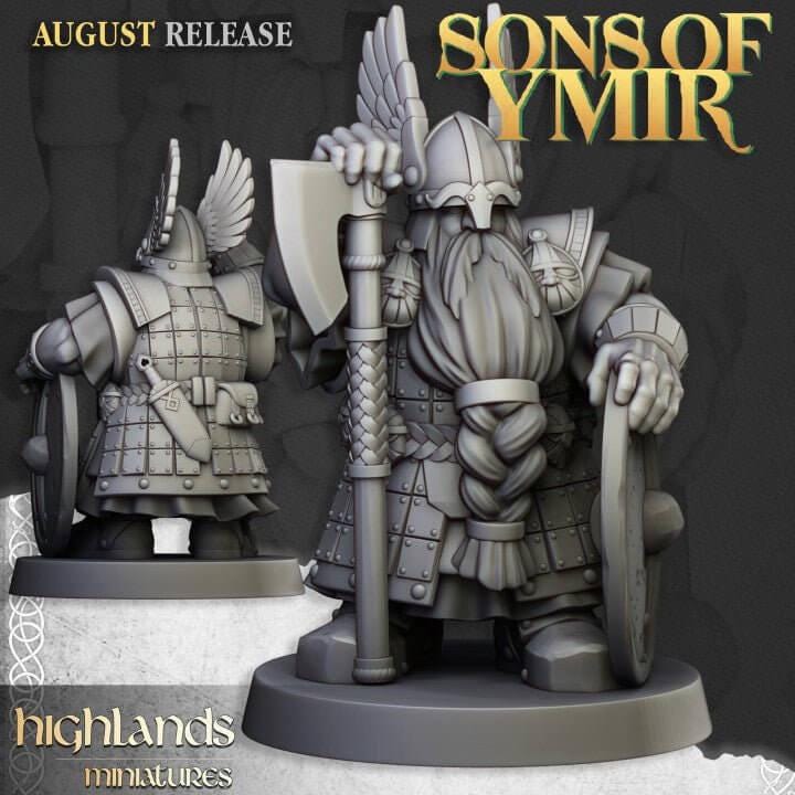 Dwarf Veterans Miniature Unit | Elite Infantry 32mm DnD RPG Wargame Set - Border3d