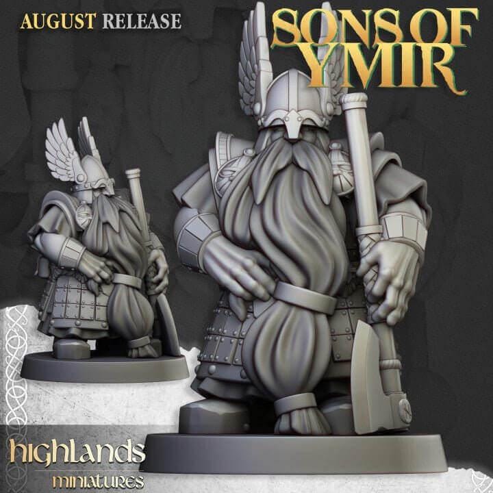 Dwarf Veterans Miniature Unit | Elite Infantry 32mm DnD RPG Wargame Set - Border3d