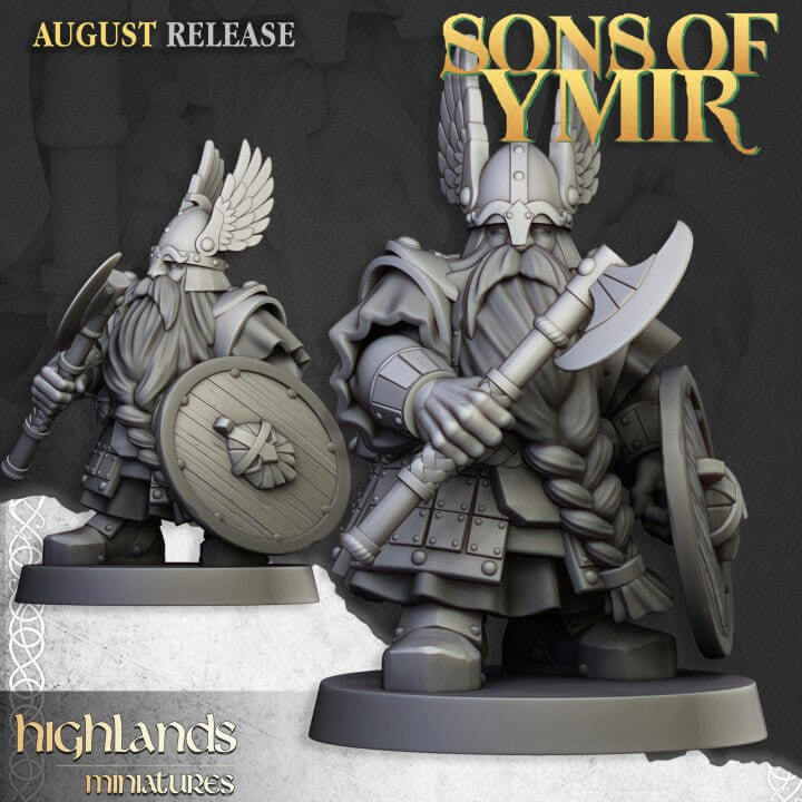 "Highlands Miniatures Dwarf Veterans Unit scale comparison miniatures Border3D LLC"
