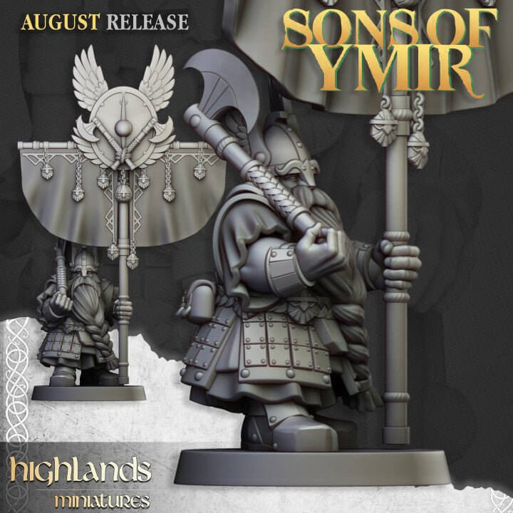 "Highlands Miniatures Dwarf Veterans Unit full regiment display Border3D LLC"