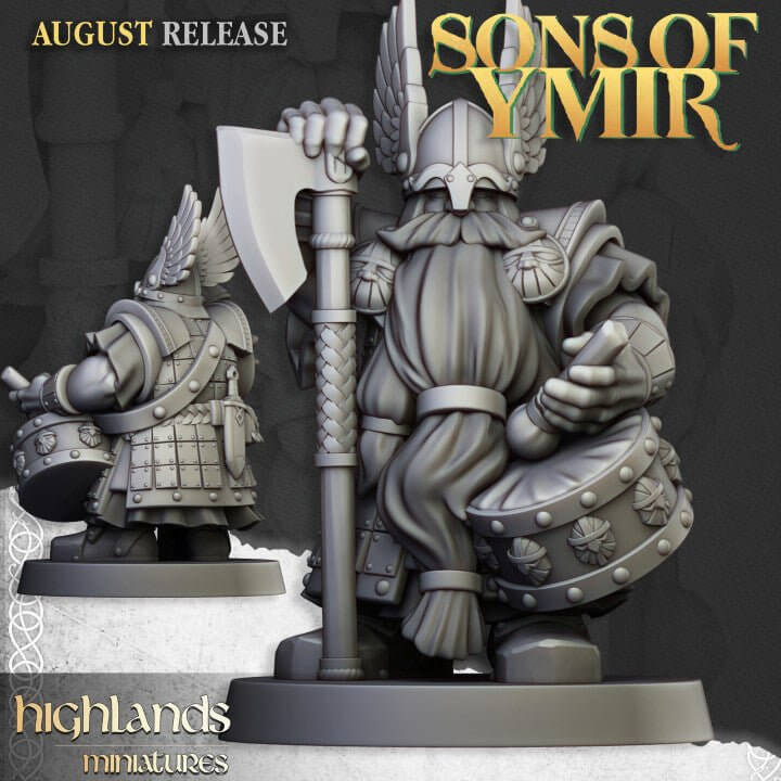 "Highlands Miniatures Dwarf Veterans Unit tabletop gaming setup Border3D LLC"