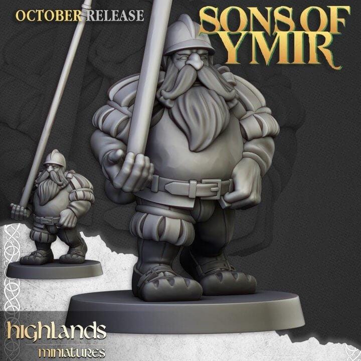 Dwarven Pikemen Miniature Regiment | 32mm Fantasy Army 3D Printed DnD Figures - Border3d
