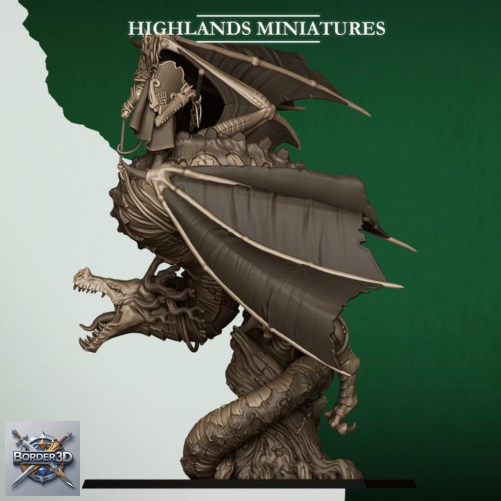 Feral Elf Prince Dragon Rider Miniature | Highlands Miniatures Resin Wargame Model - Border3d