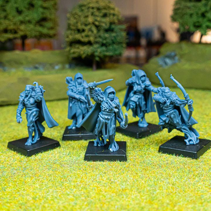 Feral Scouts Miniatures | Feral Elf Skirmishers Forest Sentinels 28mm 32mm 3D Printed DnD RPG Wargaming | Highlands Miniatures - Border3d