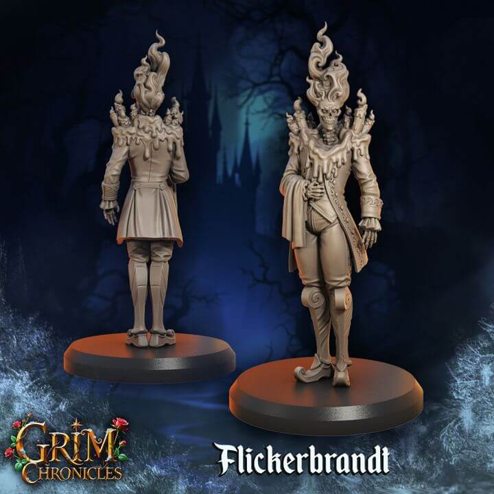 Flickerbrandt Grim Chronicles tabletop gaming figure close-up details Border3D LLC