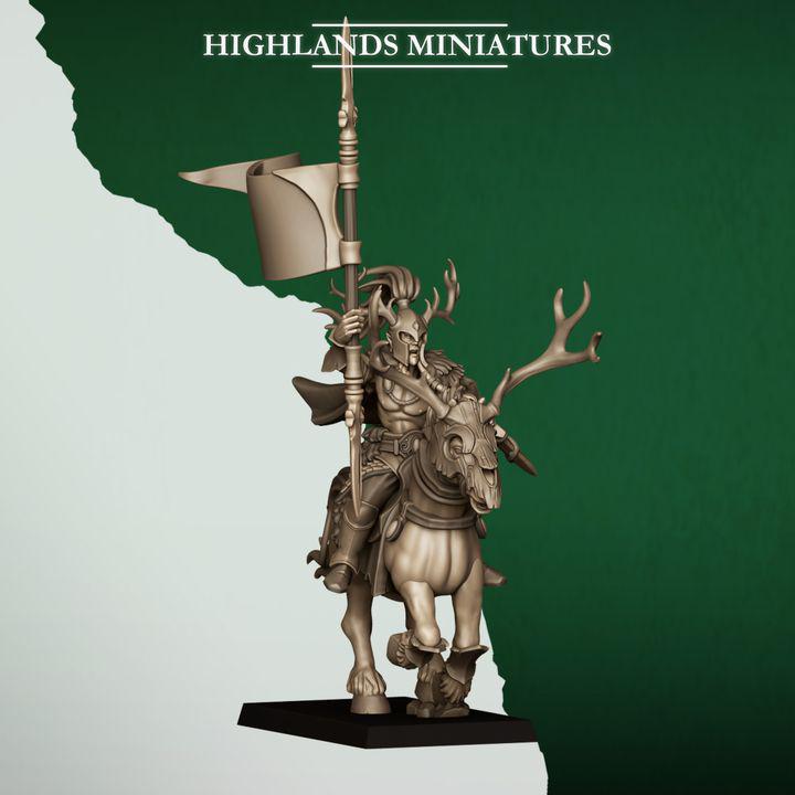 Forest Riders Cavalry Miniatures | Feral Elves Heavy Cavalry 28mm 32mm 3D Printed DnD RPG Wargaming | Highlands Miniatures - Border3d