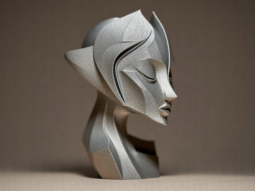 29flo Futuristic Woman sculpture 3D printed modern female art figurine with sleek geometric lines and confident posture in PLA or Resin officially licensed printed by Border3D LLC veteran-owned Texas