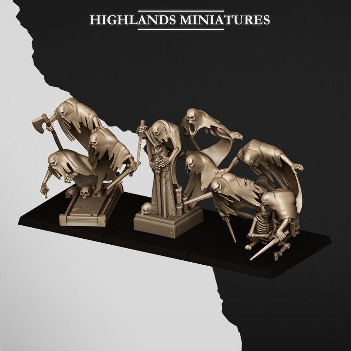 Ghost Swarms Miniatures | Spectres of Transilvanya Undead Spirit Swarm Set 28mm 32mm 3D Printed DnD RPG | Highlands Miniatures - Border3d