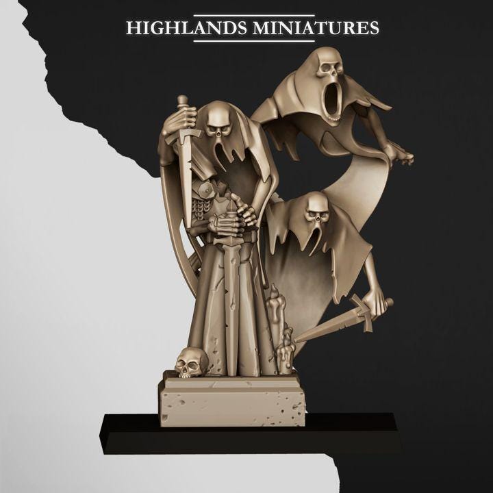 Ghost Swarms Miniatures | Spectres of Transilvanya Undead Spirit Swarm Set 28mm 32mm 3D Printed DnD RPG | Highlands Miniatures - Border3d