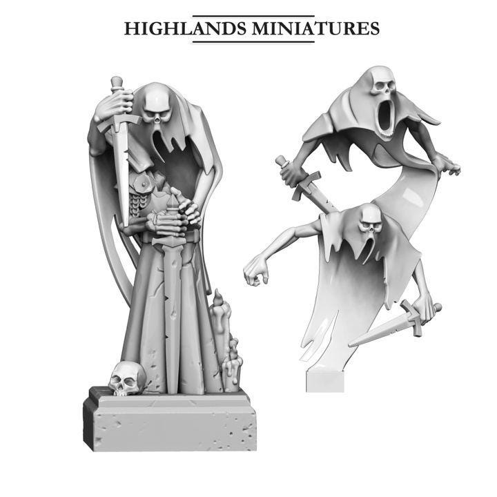 Ghost Swarms Miniatures | Spectres of Transilvanya Undead Spirit Swarm Set 28mm 32mm 3D Printed DnD RPG | Highlands Miniatures - Border3d