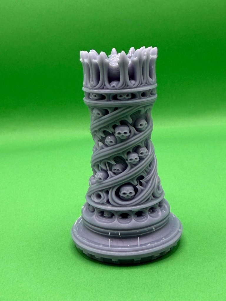 Gothic Skull Chess Set 3D Printed | 32 Piece Dark Fantasy Chess Pieces | DnD Necromancer Decor Gift | 29flo - Border3d