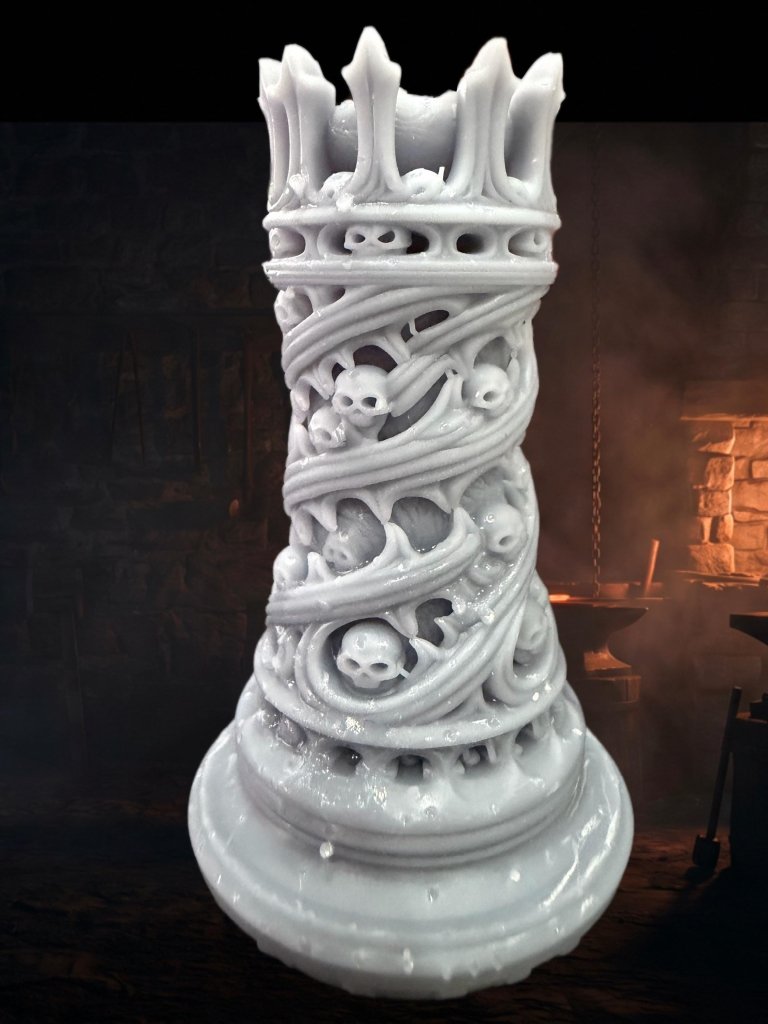 Gothic Skull Chess Set 3D Printed | 32 Piece Dark Fantasy Chess Pieces | DnD Necromancer Decor Gift | 29flo - Border3d