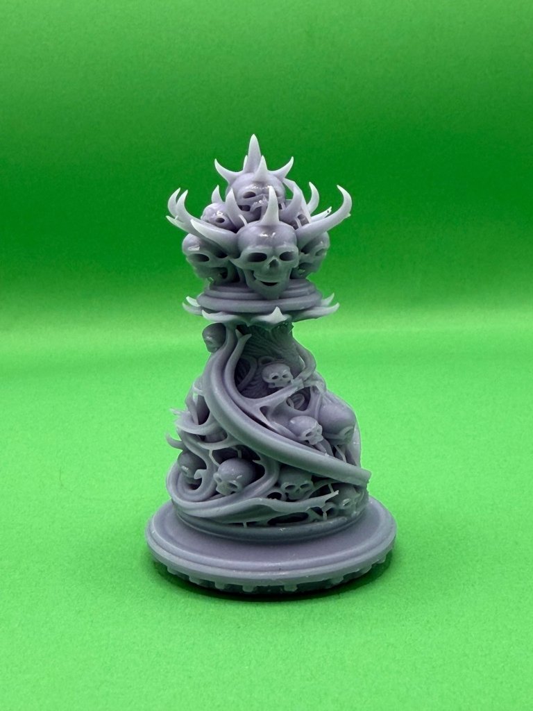 Gothic Skull Chess Set 3D Printed | 32 Piece Dark Fantasy Chess Pieces | DnD Necromancer Decor Gift | 29flo - Border3d